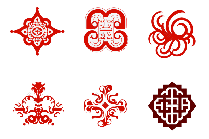 装饰图片,欧式元素,花纹PNG,中式免抠素材